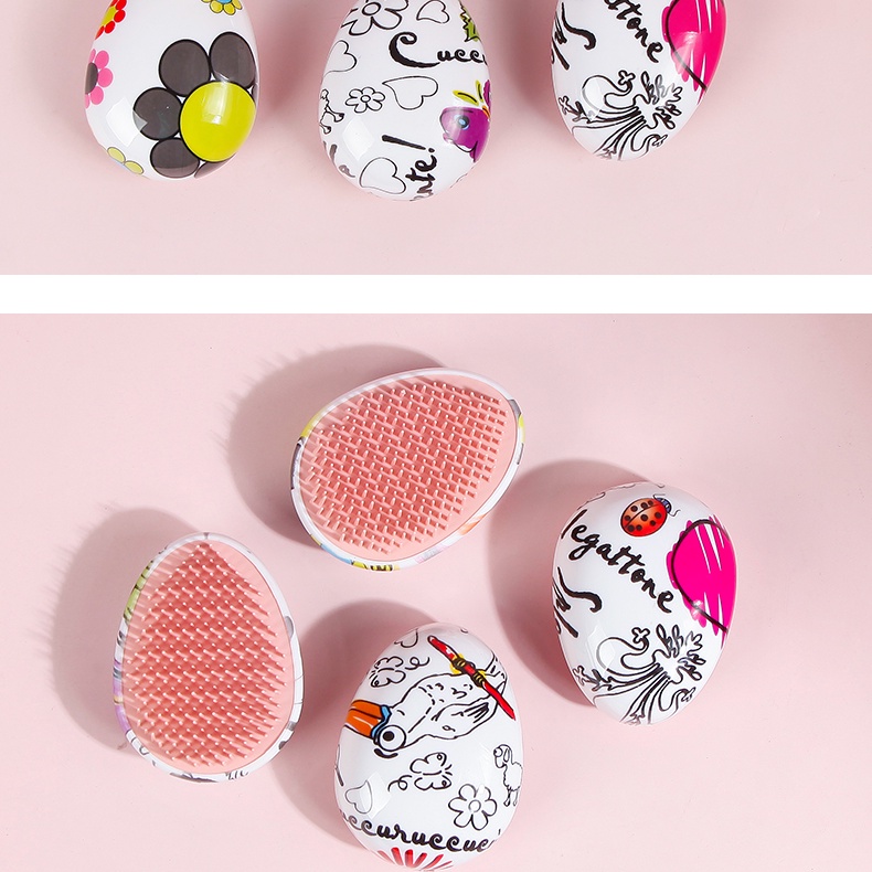 Lược Chải Tóc Mát Xa Da Đầu Chống Tĩnh Điện Thiết Kế Hình Quả Trứng Độc Đáo