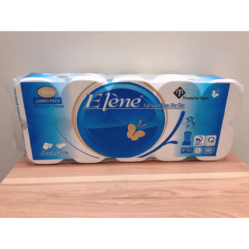 Giấy Vệ Sinh Elene Xanh 3 Lớp Không Lõi