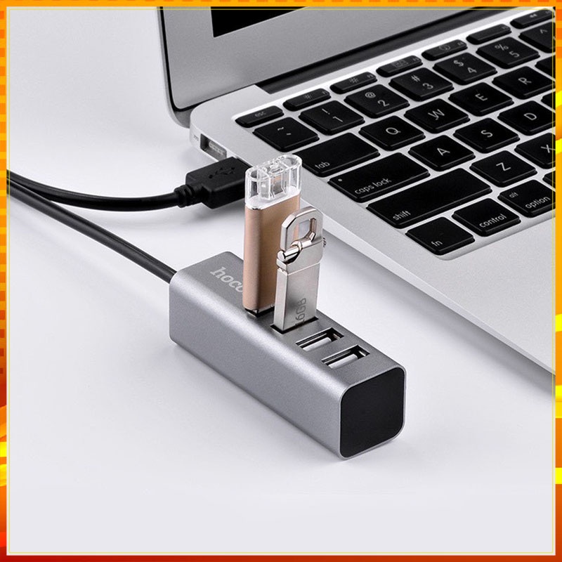 Hub chia 4 cổng USB Hoco HB1, bộ chia cổng USB hàng chính hãng, bộ chuyển đổi USB tiện lợi, bảo hành 1 năm