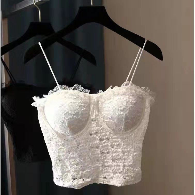 DUNEA Áo Lót Hai Dây Phối Ren Gợi Cảm Cho Nữ 3.8Cm
