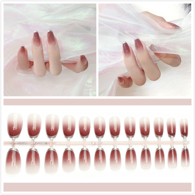 Set 24 móng tay nhân tạo kèm keo dán với 5 mẫu tùy chọn