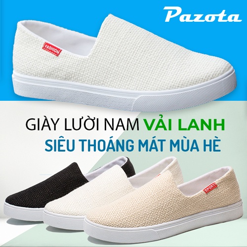 TẶNG tất nam - Giày lười nam vải thoáng khí đế cao su êm ái mùa hè giaynam-G339