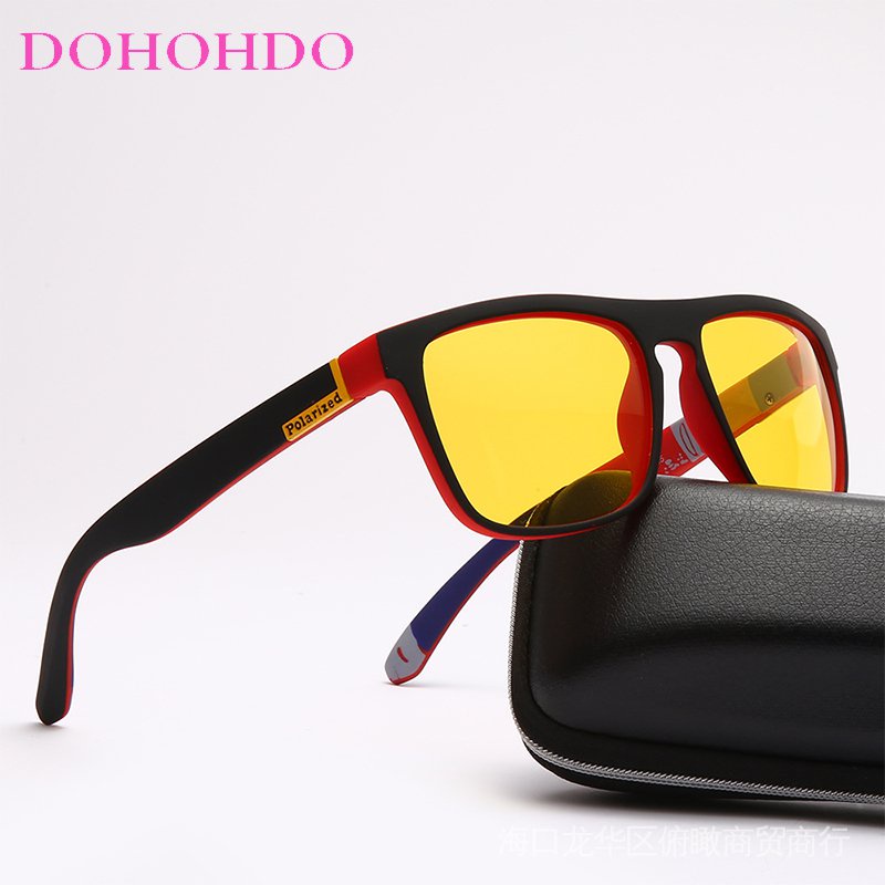 DOHOHDO Men Night Vision Glasses Women Polarized Sunglasses Yellow Lens Anti-Glare Goggle Night Driv