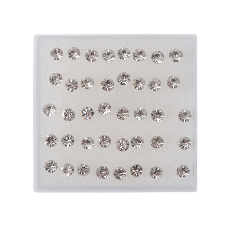 Set 20 đôi bông tai nhựa đính đá nhiều màu sắc