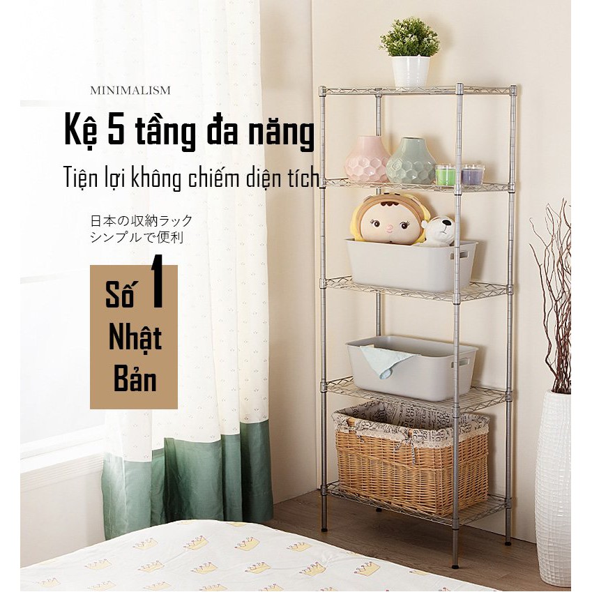 Kệ 5 Tầng Để Đồ Nhà Bếp - Chịu Lực Tốt - Có Thể Điều Chỉnh Kích Thước