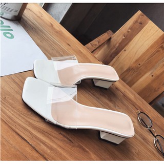 [HÀNG ORDER] (GD2)DÉP CAO GÓT QUAI TRONG ĐẾ VUÔNG 3CM CÓ ẢNH THẬT