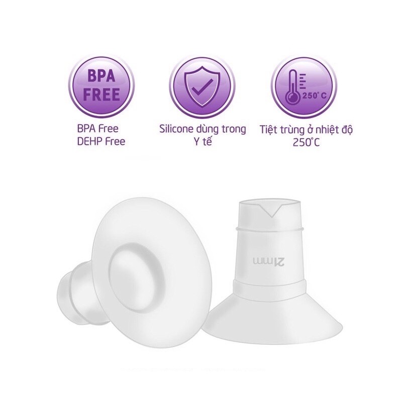 Đệm giảm size phễu silicone Mama's Choice sz 17mm, 19mm,21mm