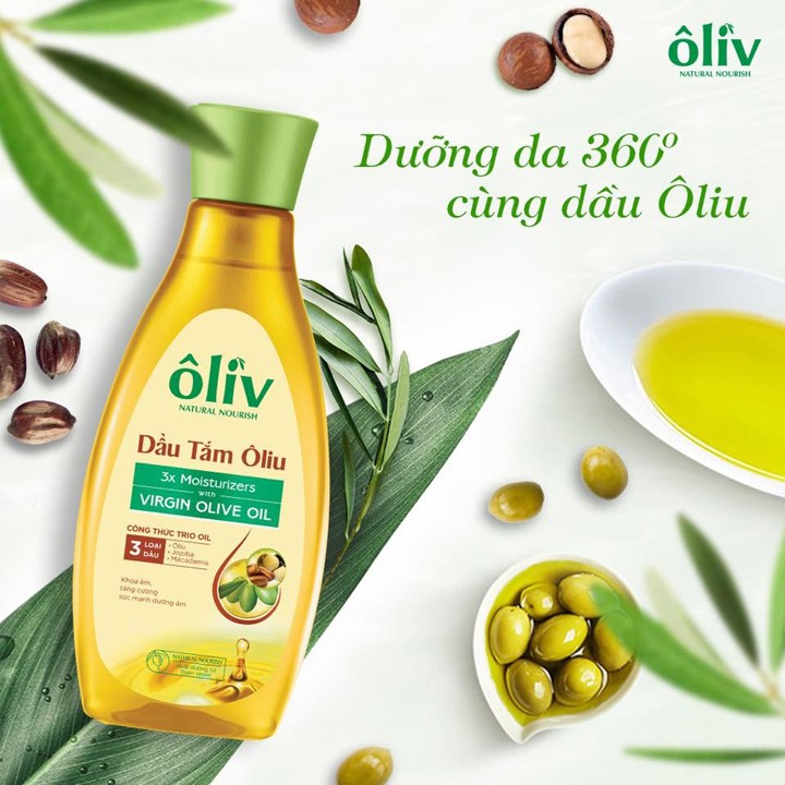 Dầu Gội-Sữa Tắm-Dầu Tắm Oliv Dưỡng Tóc, Dưỡng Da Mềm Mịn Purite 250ml