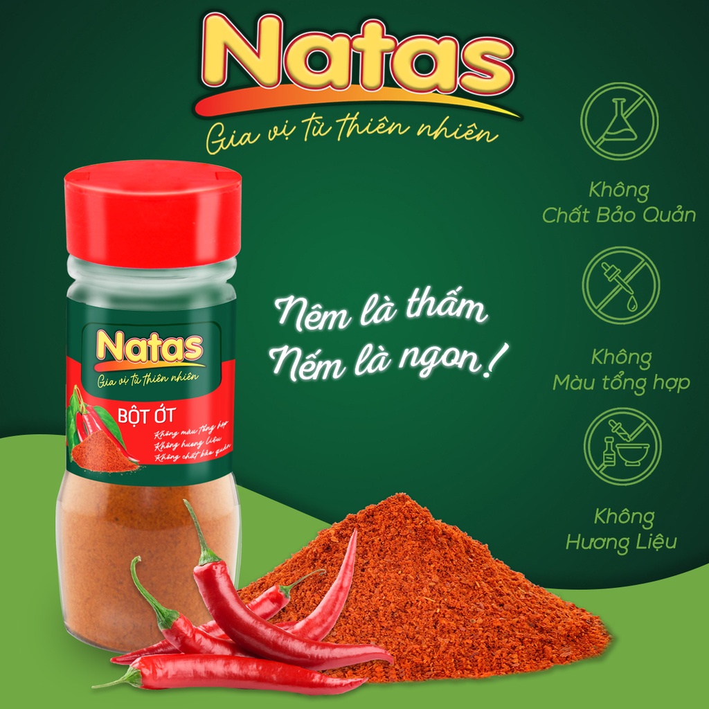 Bột Ớt Natas Hũ 45g- Gia vị nấu ăn