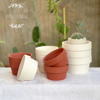 Chậu Đất Nung Dáng Thấp, Chậu Đất Nung Bát Tràng Trồng Sen Đá, Xương Rồng Tạo Tiểu Cảnh