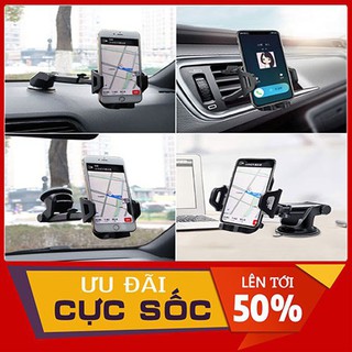 Gía đỡ điện thoại trên ô tô cao cấp xoay 360 đế hút chân không kết hợp keo dính chắc chắn siêu thông minh