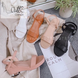 SANDAL ĐẾ XUỒNG LOVIIECORNER - GIÀY SANDAL ĐẾ XUỒNG NỮ CAO 5P - GIÀY SANDAL ĐẾ XUỒNG NỮ 5CM  - GIÀY ĐẾ XUỒNG  S190818