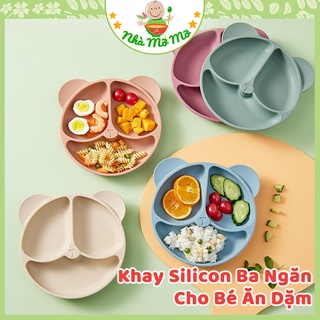 Khay silicon ba ngăn cho bé ăn dặm BLW - Nhà Mỡ