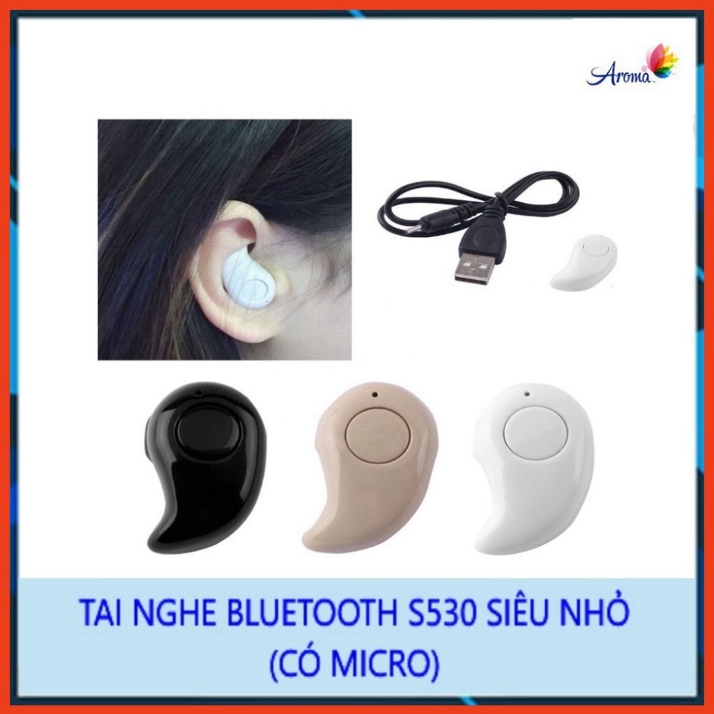 Tai nghe bluetooth S530 nhét tai V4.1 ear-pod siêu nhỏ có nghe nhạc <RẺ VÔ ĐỊCH>