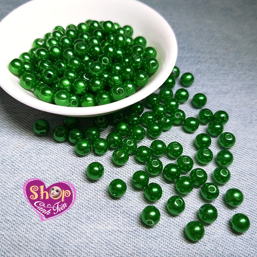 500 Hạt Giả Ngọc Trai 6mm nhiều màu Phủ Nhũ Trang trí Thủ công Tiện dụng