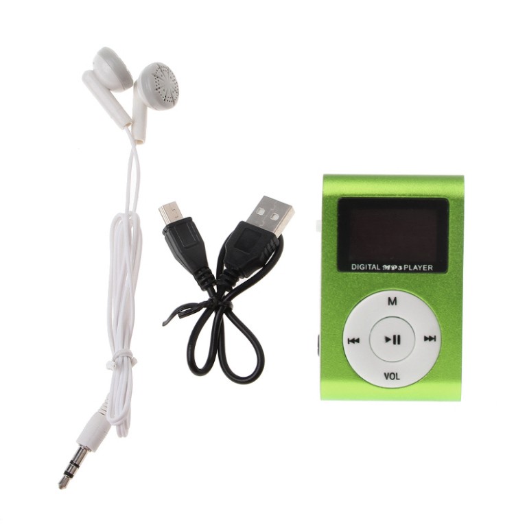 Sale 69% Máy nghe nhạc MP3 mini MX-801 hỗ trợ gắn thẻ nhớ Micro SD TF màn hình LCD, Green  Giá gốc 66000đ- 21F28