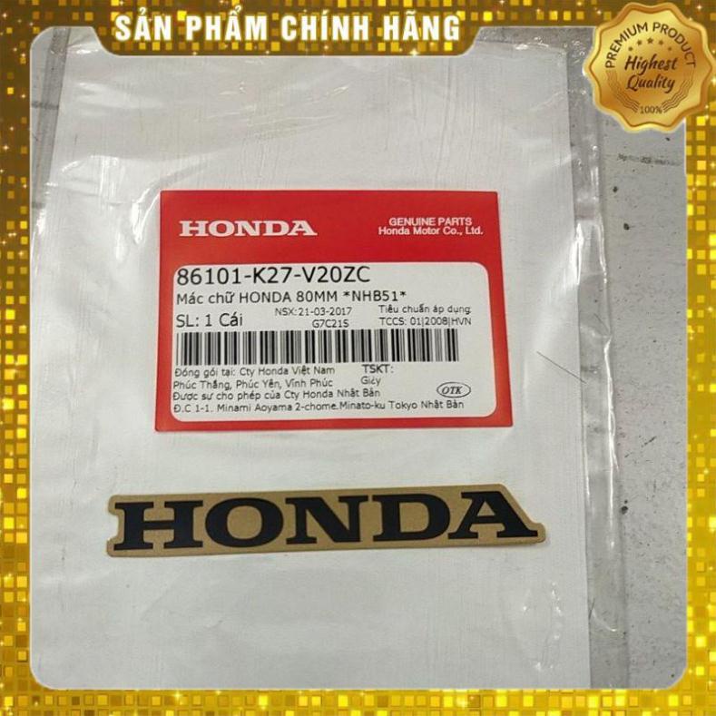 Tem Honda màu đen, nền màu vàng đồng 80mm