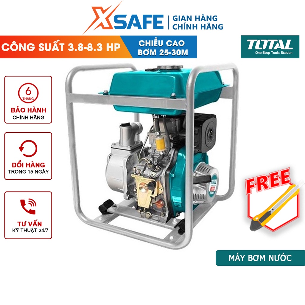 Máy bơm nước dùng dầu TOTAL Công suất 3.8H-8.3 HP Dung tích xi lanh 227cc-418 cc
