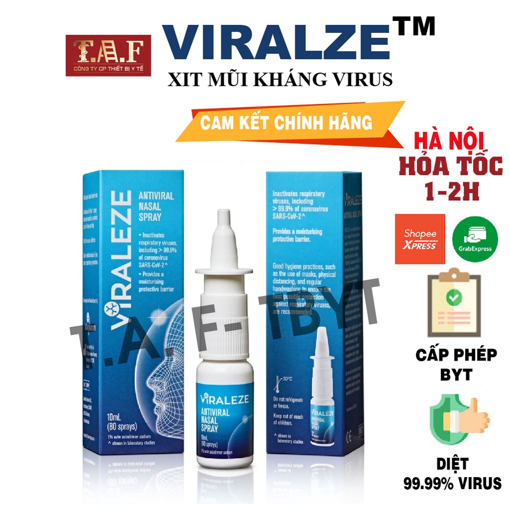 [CÓ SẴN-DATE 2023-CHÍNH HÃNG] Xịt mũi viraleze kháng khuẩn Starpharma Úc 10ml