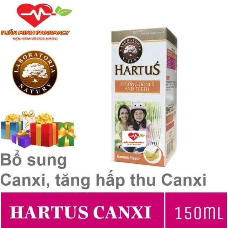 Hartus canxi - bổ sung canxi, vitamin D3, vitamin K2 cho bé (lọ 150ml)