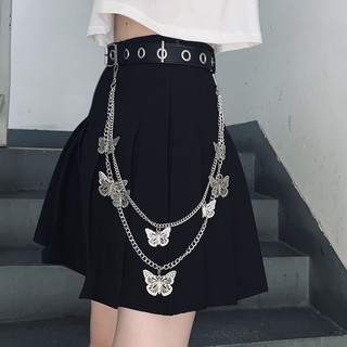 Dây Xích Đeo Thắt Lưng Màu Đen Phối Hình Bướm Phong Cách hip hop Cá Tính Dành Cho Nam Nữ