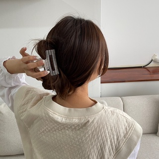 Kẹp tóc dáng vuông sọc Modleaf Cute check pin Hàn Quốc