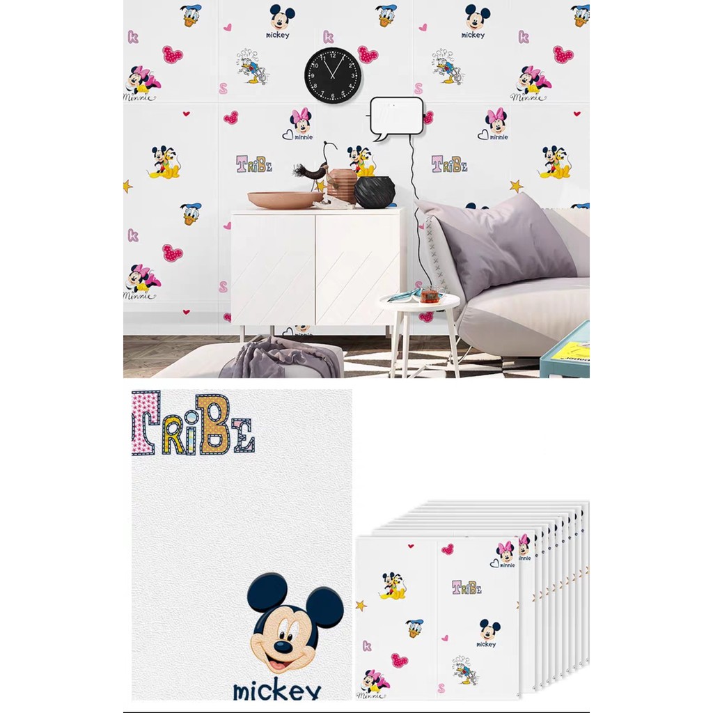 Xốp Dán Tường Mickey 2.5mm 70x70cm | BigBuy360 - bigbuy360.vn