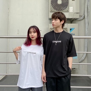 Combo 2 Áo thun cotton in chữ CONVENIE hai màu trắng đen hot hit Áo phông nam nữ đẹp nhất