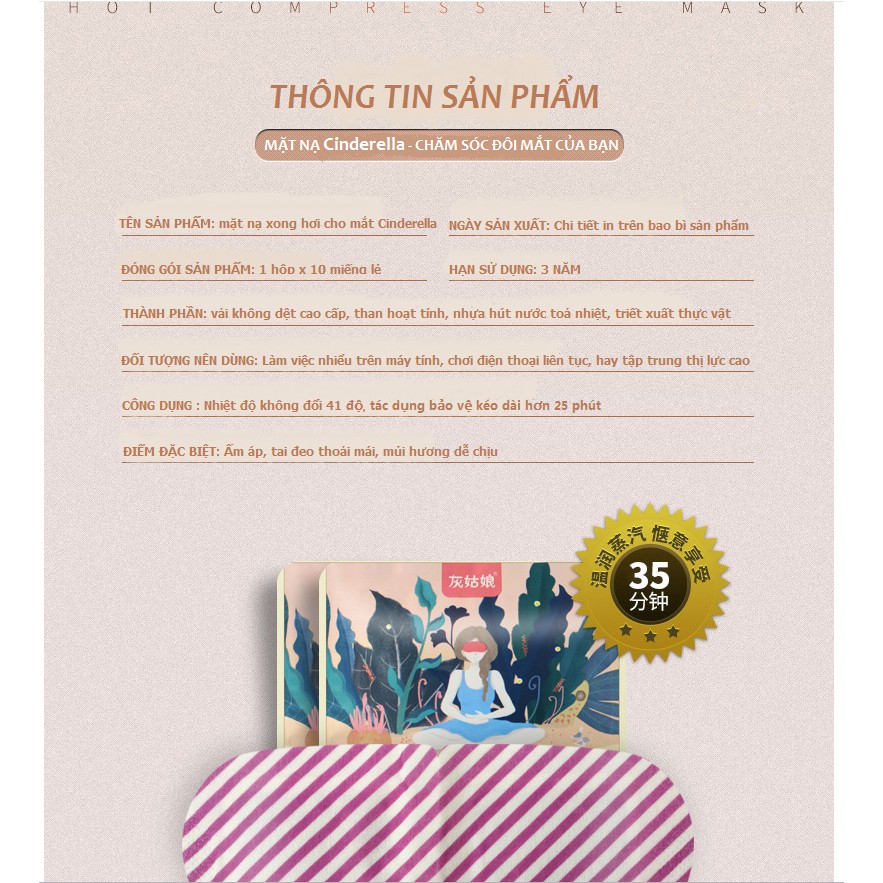 MẶT NẠ XONG HƠI CHO MẮT CINDERELLA | BigBuy360 - bigbuy360.vn