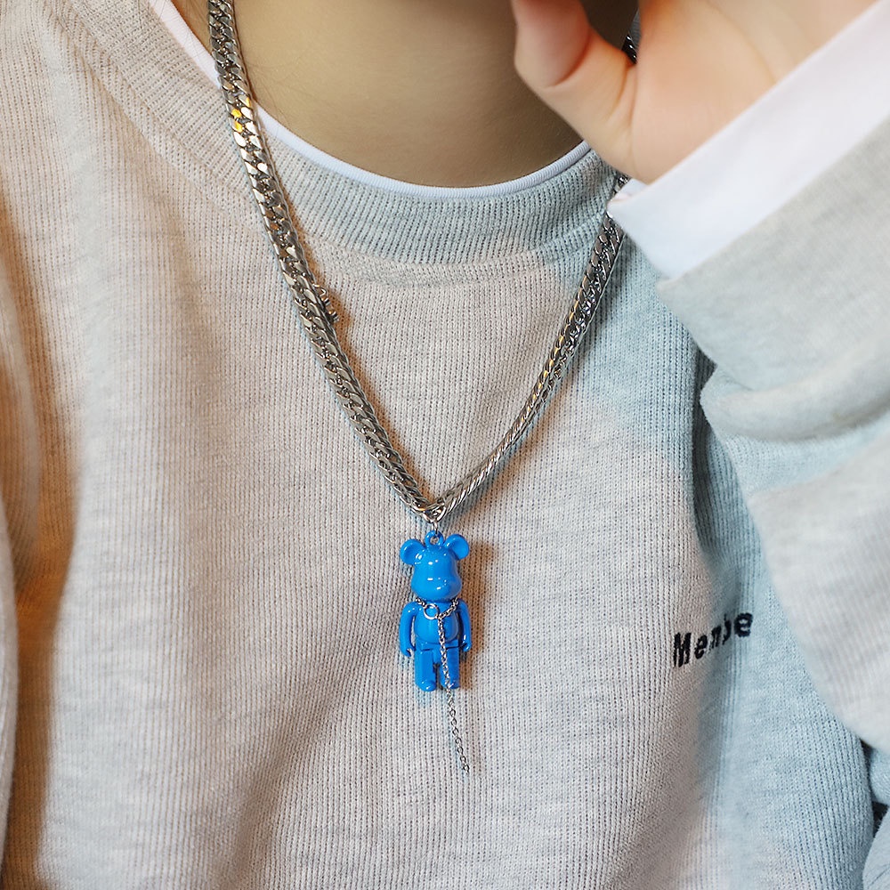 Dây chuyền mặt Gấu dây xích to ULA shop Cá tính Unisex Hàn Quốc hot 2023 VC2