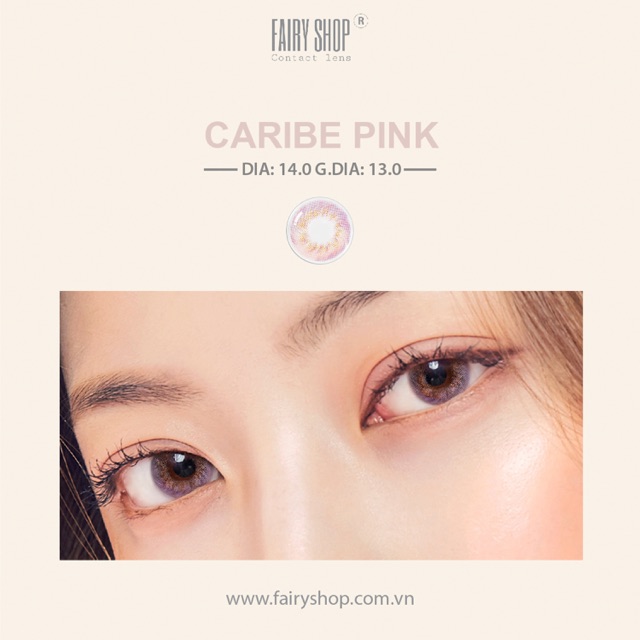 Kính Áp Tròng CARIBE PINK 14.0mm - Kính Áp Tròng FAIRY SHOP CONTACT LENS - độ 0 đến  8