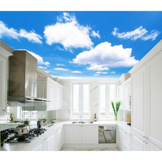 {HCM}Tranh dán tường tranh dán trần nhà 3D bầu trời xanh 2 BINBIN TN31 (In theo kích thước yêu cầu)