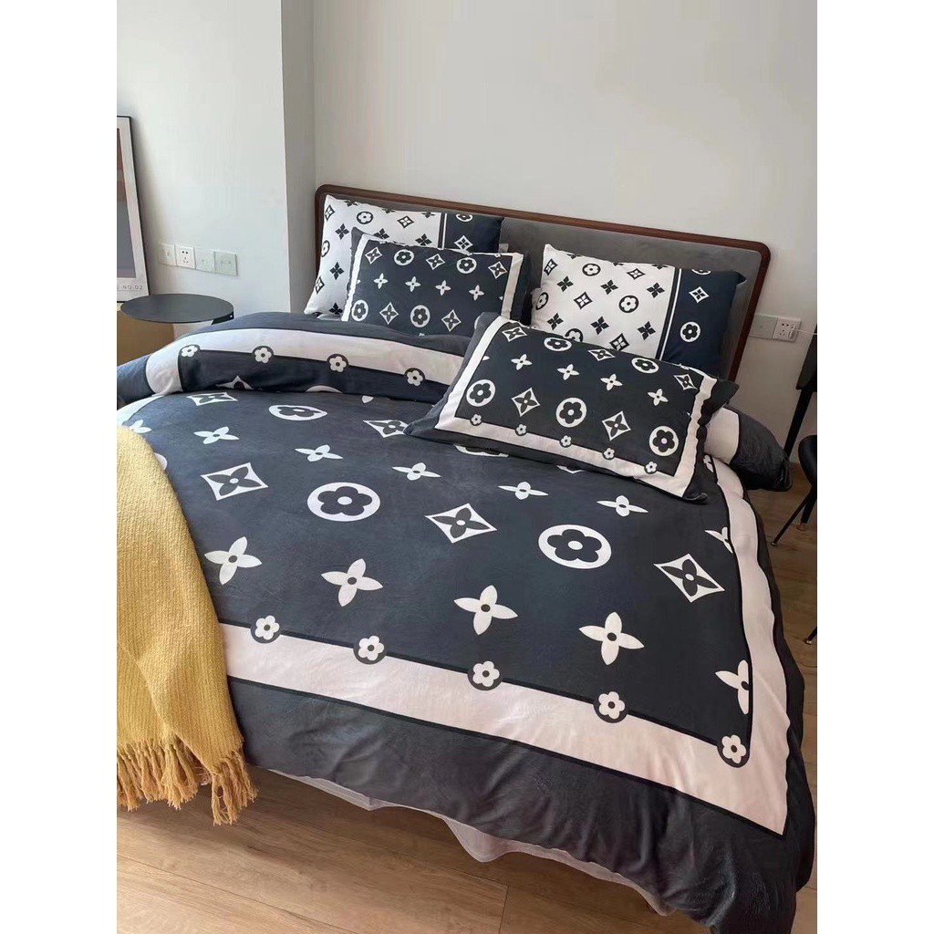 Mẫu chăn ga thương hiệu 4 món sang xịn mịn nỉ nhung mịn cao cấp hàng nhập khẩu