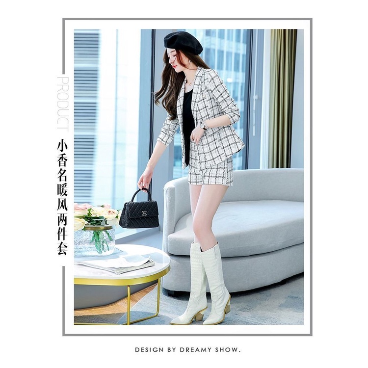 Single / suit temperament suit women 2022 spring new style small fragrant style foreign style suit jacket shorts two sets of women