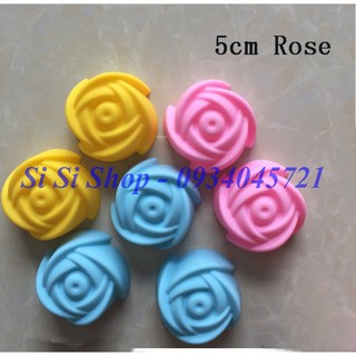 Khuôn silicon hoa hồng 5cm - 1 cái