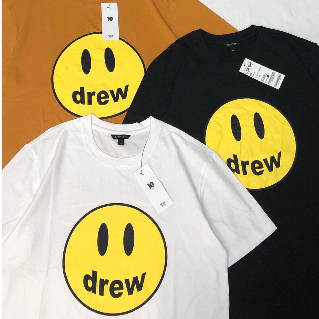 Áo thun nam nữ unisex ngắn tay không cổ đẹp Mặt Cười Drew