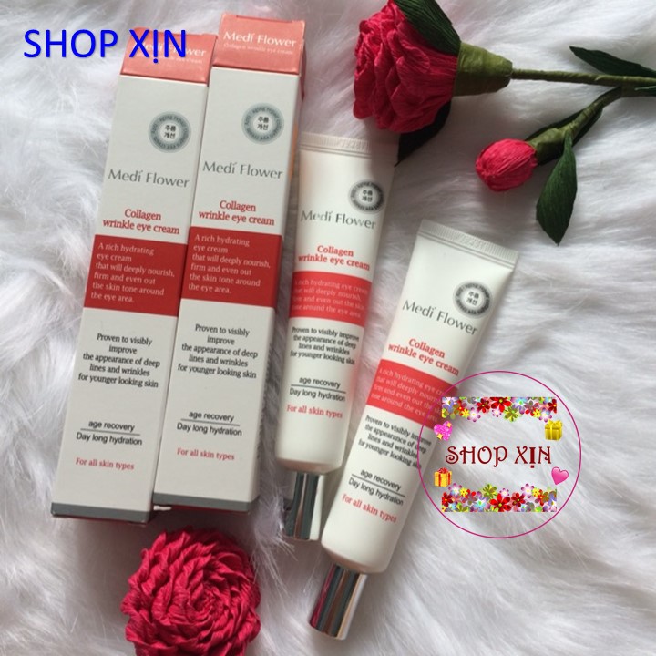 Kem dưỡng Mắt chứa Collagen Medi Flower Collagen Wrinkle Eye Cream 40ml | BigBuy360 - bigbuy360.vn