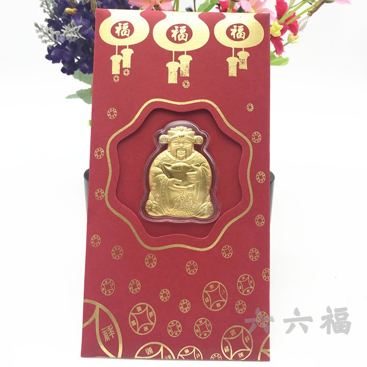 Lì Xì Ông Thần Tài Mạ Vàng 24K