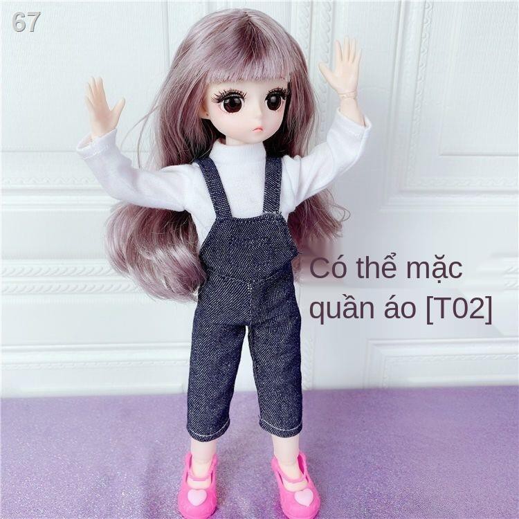 New Big Dream Li búp bê Barbie cô gái chơi nhà đồ BJD 3D mắt thật thay đổi trang điểm 6 bé 4D lông miI