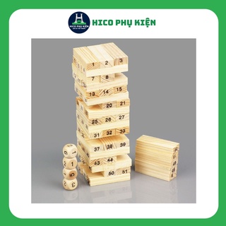Đồ chơi rút gỗ thông minh cho bé sáng tạo 48 - 54 thanh kèm xúc xắc
