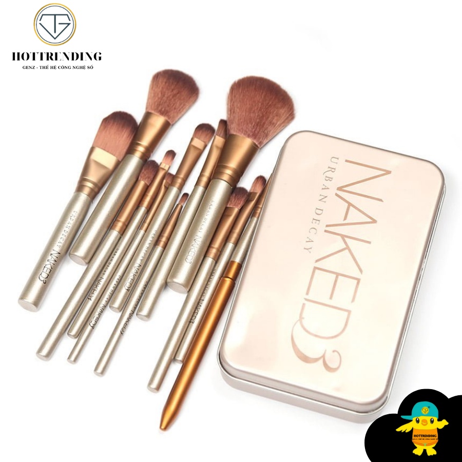 Bộ cọ trang điểm  cá nhân NAKED3 12 cây cao cấp Full hộp