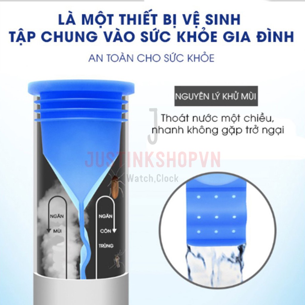 Bộ van ngăn mùi hôi cống bịt cống ngăn côn trùng công nghệ Nhật đường kính 4cm có thể co giãn - JLVQ-4468-BVNM