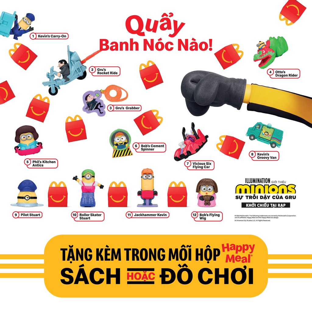 Đồ chơi Happy Meal McDonald's Minions - Sự trỗi dậy của Gru