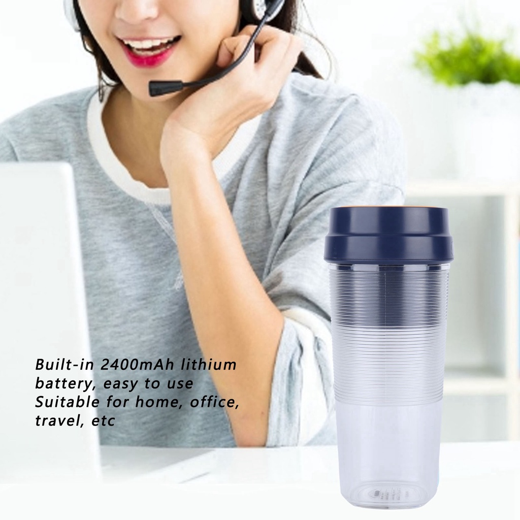 Cốc ép trái cây cầm tay 400ml có thể sạc lại USB mini dùng trong nhà bếp