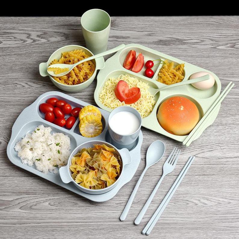 BỘ BÁT THÌA ĂN DẶM LÚA MẠCH 6 CHI TIẾT CHO BÉ