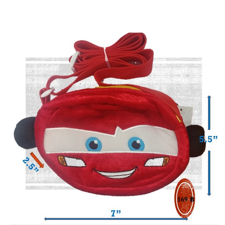Mcqueen Disney PIXAR Cars 3 Túi đeo vai nhung đỏ cao 5,5 inch