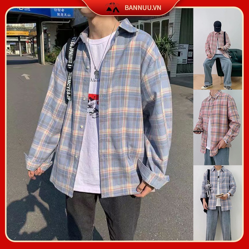 áo sơ mi nữ unisex áo sơ mi nam from rộng lụa áo sơ mi caro nam bông phong cách Hàn Quốc sơ mi nữ form rộng áo sơ mi caro nam thời trang áo sơ mi caro nữ
