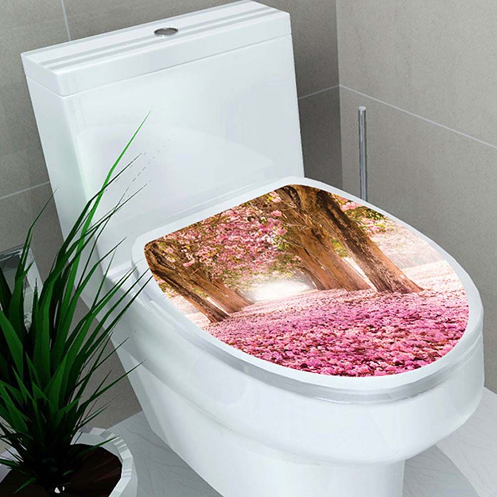 Miếng dán trang trí nắp bồn cầu bằng vinyl chống thấm nước 32*39cm