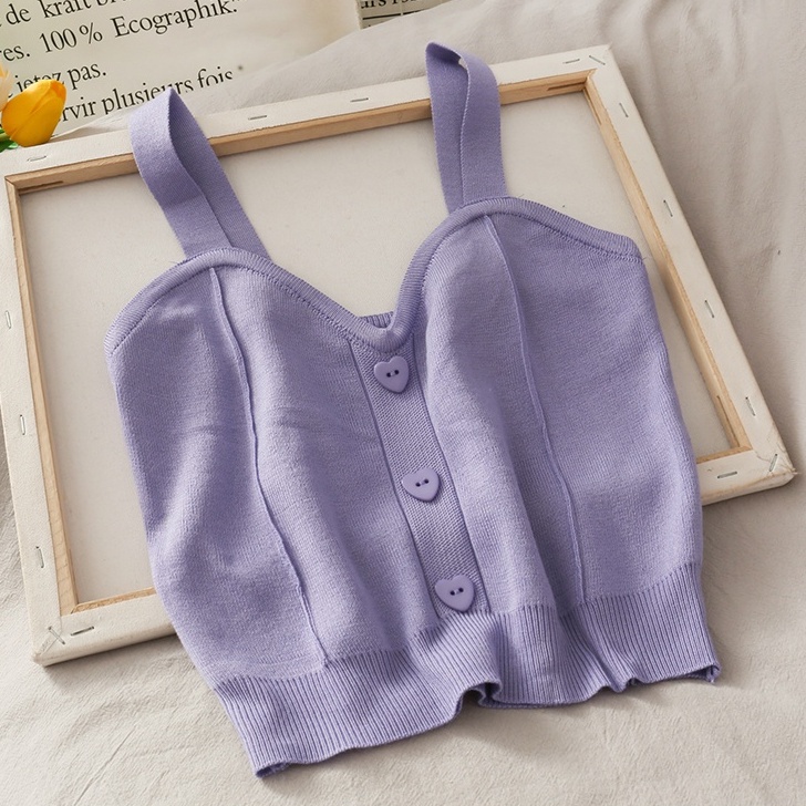 NUZIRO  Áo 2 dây  dệt kim mỏng thời trang cho nữ