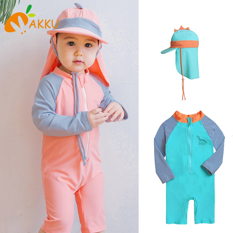 Bộ Đồ Bơi Dài Tay Chống Nắng Họa Tiết Khủng Long Hoạt Hình Cho Bé